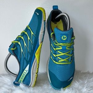 Merrell Women's Road Glove Dash 3 Horizon Blue/High Viz Running Shoes SIZE 9.5